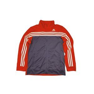 Adidas Boy's Zip Up Jacket Size Large (14-16) Orange White & Gray